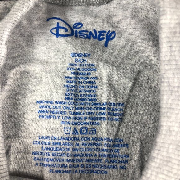 Disney Minnie Mouse Shirt Men's Small Grey Big Puffy Print Spell Out Long Sleeve - Picture 7 of 14